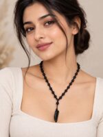 WJ-WP-CH02-BK-11 (1) Unisex Thread Fang Pendant Chain - Black