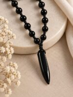 WJ-WP-CH02-BK-11 (3) Unisex Thread Fang Pendant Chain - Black