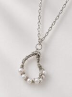 Women’s Silver Pearl Pendant Chain – White