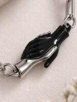 WJ-WP-CP06-GY-02 (3) Couples Metal Magnetic Chain Set- Silver