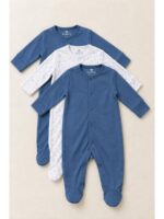 B-RP-560-01-NB-WH-NB-0-03-F_front Baby Unisex Cotton Printed Rompers , Pack of 3-Multicolor