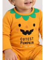 Baby Boy Cotton Romper Set Orange