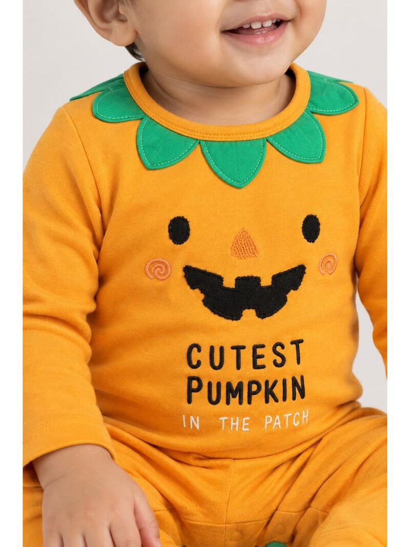 Baby Boy Cotton Romper Set Orange