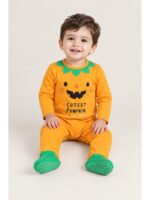 Baby Boy Cotton Romper Set Orange