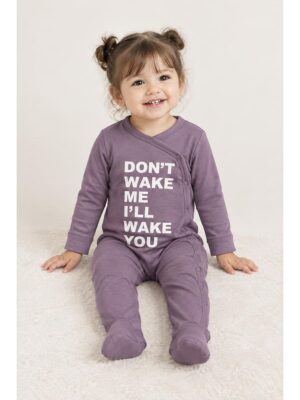 Baby Unisex Cotton Romper – Purple