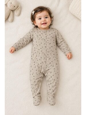 Baby Unisex Cotton Romper – Cream