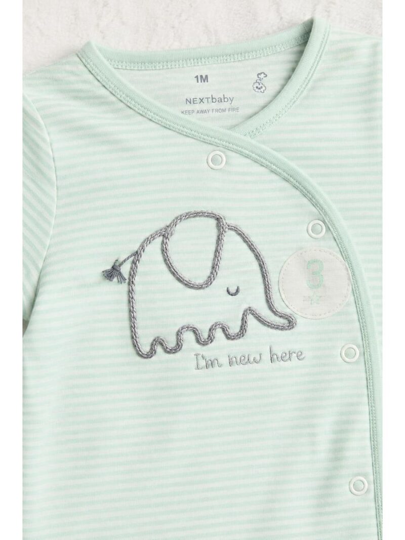 Baby Unisex Cotton Romper – Mint Green