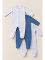B-RP-598-01-WH-NB-WH-NB_front Baby Unisex Cotton Printed Rompers , Pack of 3-Multicolor