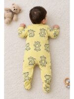 B-RP-599-01-WH-NB-F-CRM-NB_back Baby Unisex Cotton Printed Rompers , Pack of 3-Multicolor