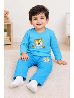 Baby Boy Cotton Pyjama Set – Sky Blue