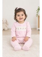 BG-RP-592-01-PK-6-9M_front Baby Unisex Cotton Romper – Pink