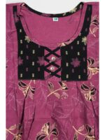 K-NY-562-01-TC-3-4Y-3_detail Girls Cotton Frock Nighty - Terracotta & Black