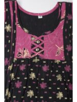 Girls Cotton Frock Nighty - Black &Terracotta