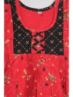 K-NY-562-05-RBY-3-4Y-f,,_detail Girls Cotton Frock Nighty - Raspberry & Coffee