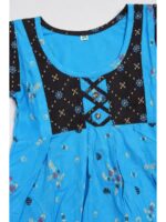 Girls Cotton Frock Nighty -Blue & Coffee