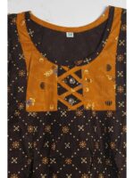 K-NY-562-10-CF-3-4Y-f,,,_detail Girls Cotton Frock Nighty - Coffee &Tangerine