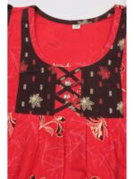 Girls Cotton Frock Nighty - Raspberry & Coffee