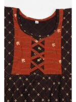 K-NY-562-18-CF-6-7Y_detail Girls Cotton Frock Nighty - Coffee & Tangerine