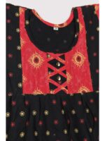 K-NY-562-20-BK-5-6Y-f1_detail Girls Cotton Frock Nighty - Black
