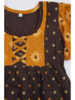 K-NY-562-22-CF-5-6Y_detail Girls Cotton Frock Nighty - Coffee