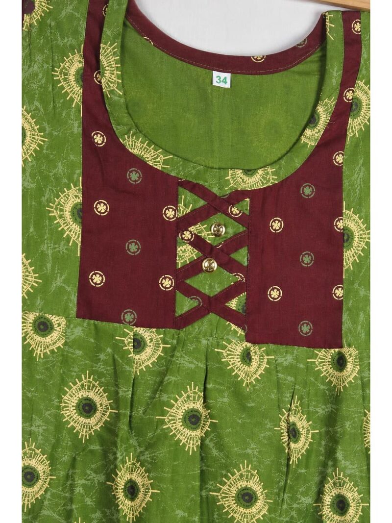 Girls Cotton Frock Nighty - Mint Green