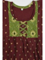 Girls Cotton Frock Nighty - Maroon