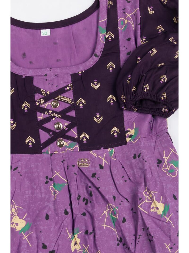 Girls Cotton Frock Nighty - Mauve