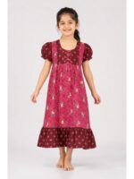 K-NY-562-27-BPK-5-6Y_front Girls Cotton Frock Nighty - Blush Pink