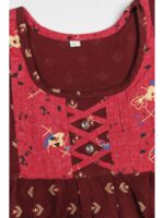 K-NY-562-28-MR-5-6Y-f1._detail Girls Cotton Frock Nighty - Maroon