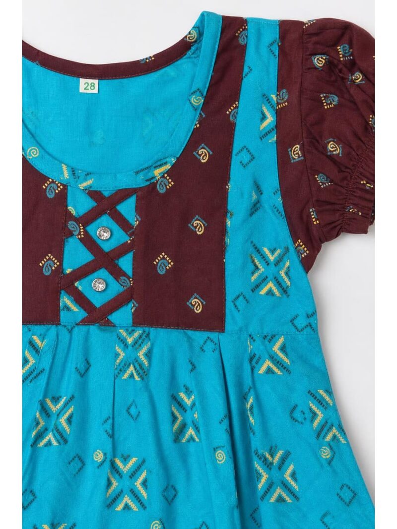 Girls Cotton Frock Nighty - Blue