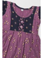 K-NY-562-33-PL-6-7Y_detail Girls Cotton Frock Nighty - Plum
