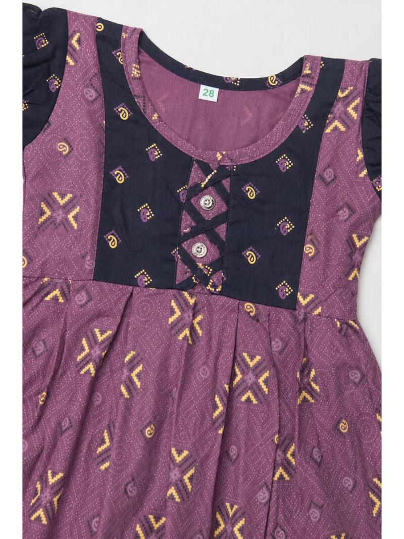 Girls Cotton Frock Nighty - Plum