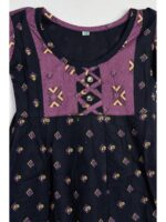 Girls Cotton Frock Nighty - Navy Blue