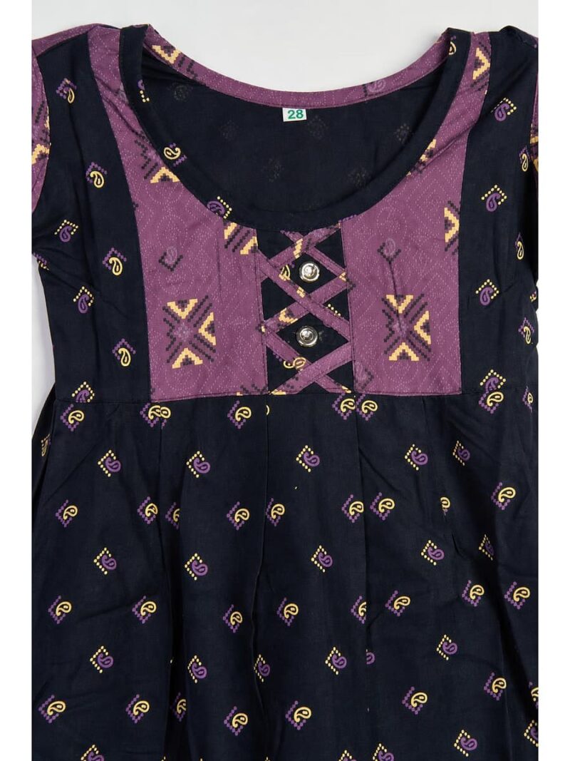 Girls Cotton Frock Nighty - Navy Blue