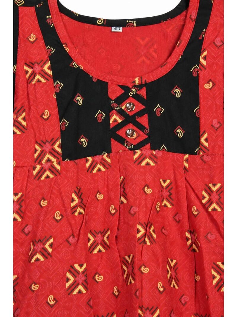 Girls Cotton Frock Nighty - Raspberry