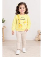 K-TS-582-01-YL-2-3Y_front Baby Girls Cotton Sweatshirt – Yellow