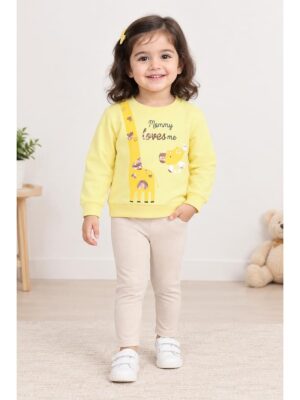 Baby Girls Cotton Sweatshirt – Yellow