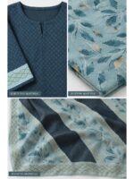 W-DM-554-03-SG_detail Women’s Unstitched Dress Material, Crepe – Seafoam Green