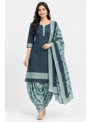 Women’s Unstitched Dress Material, Crepe – Seafoam Green