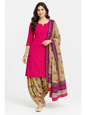 Women's Unstitched Patiala Dress Material – Raspberry