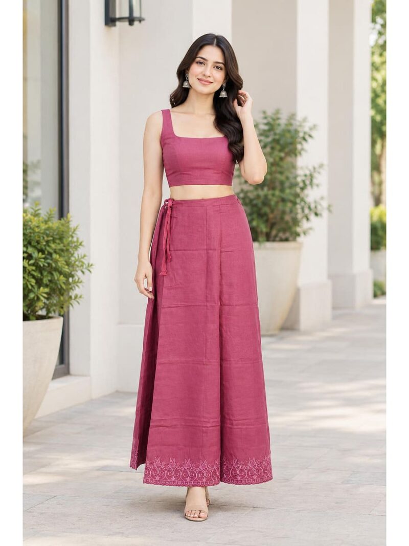 Cotton Petticoat / In-Skirt ,Overlocked 8 Part - Dust Pink