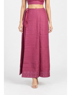 Cotton Petticoat / In-Skirt ,Overlocked 8 Part - Dust Pink