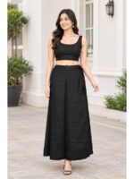 Cotton Petticoat / In-Skirt ,Overlocked 8 Part - Black
