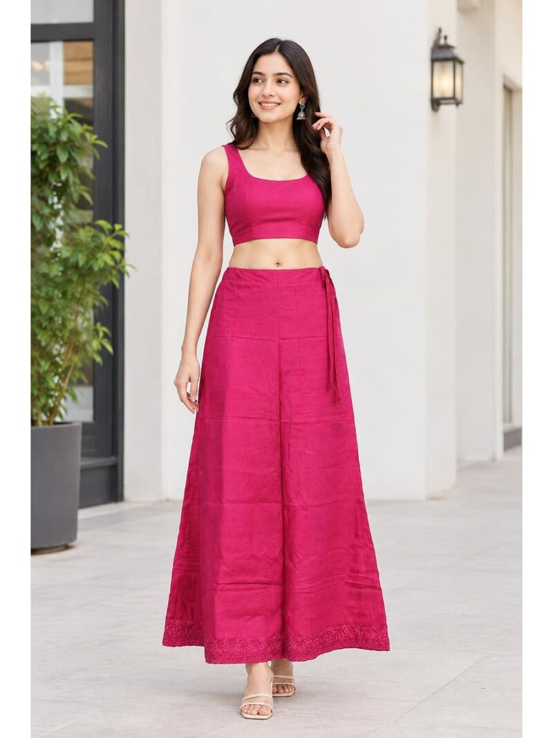 Cotton Petticoat / In-Skirt ,Overlocked 8 Part - Raspberry