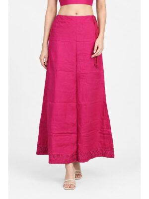 Cotton Petticoat / In-Skirt ,Overlocked 8 Part - Raspberry