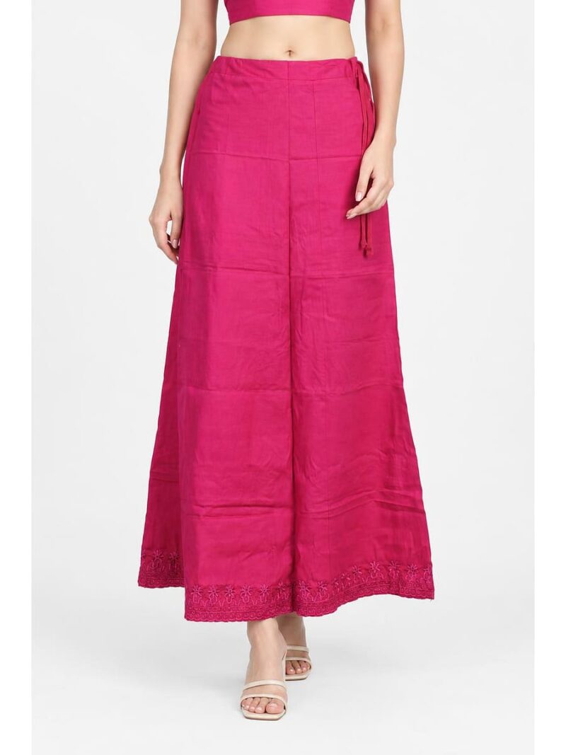 W-IS-567-03-RBY-100CM_front Cotton Petticoat / In-Skirt ,Overlocked 8 Part - Raspberry