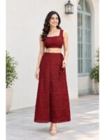 W-IS-567-04-MR-100CM_detail Cotton Petticoat / In-Skirt ,Overlocked 8 Part - Maroon