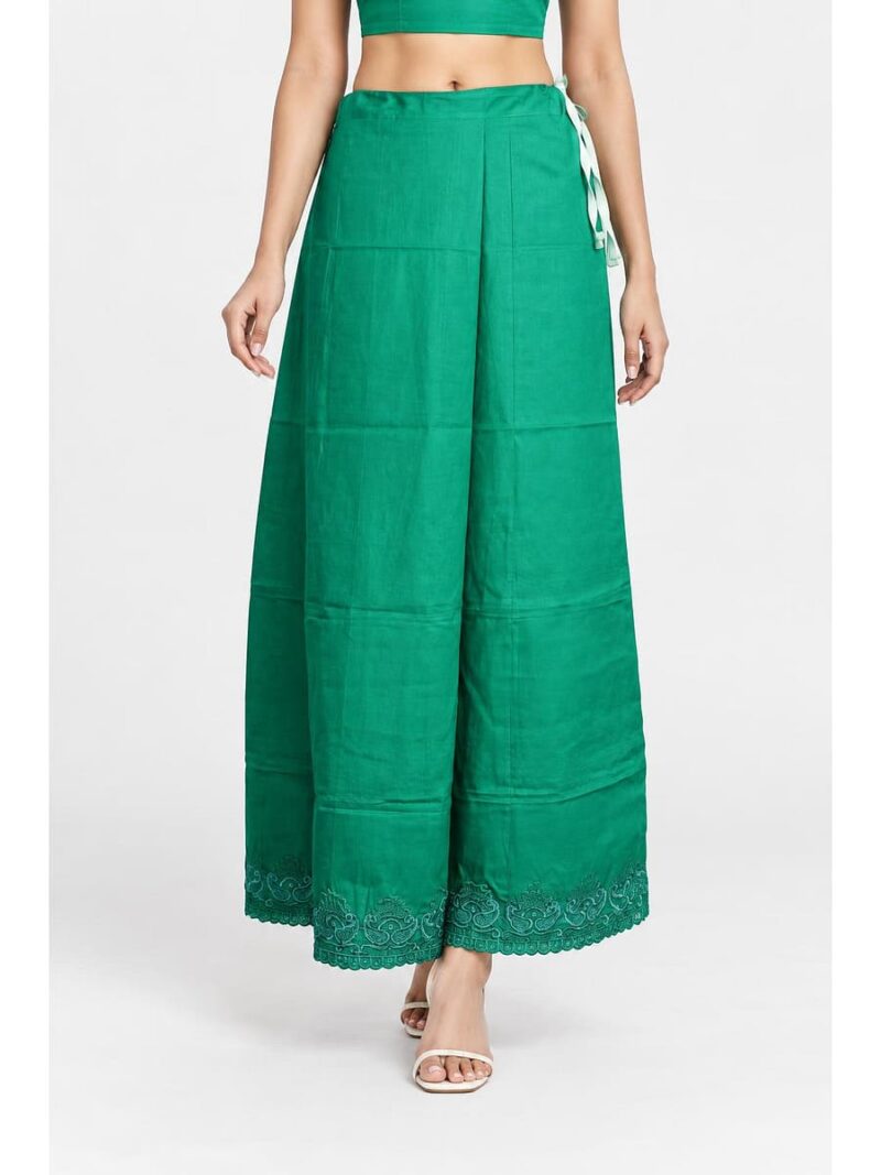 Cotton Petticoat / In-Skirt ,Overlocked 8 Part - Olive Green