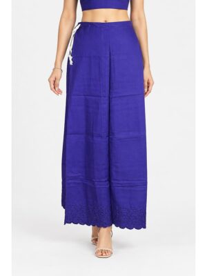 Cotton Petticoat / In-Skirt ,Overlocked 7 Part - Royal Blue