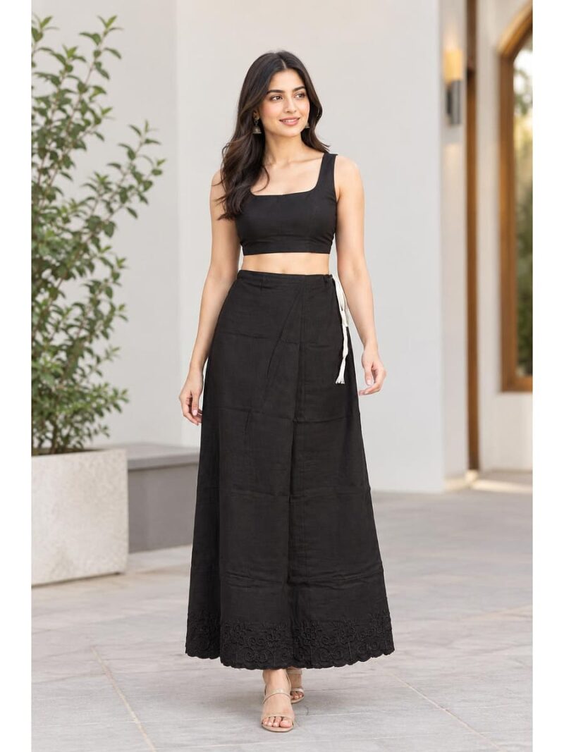 Cotton Petticoat / In-Skirt ,Overlocked 7 Part - Coffee